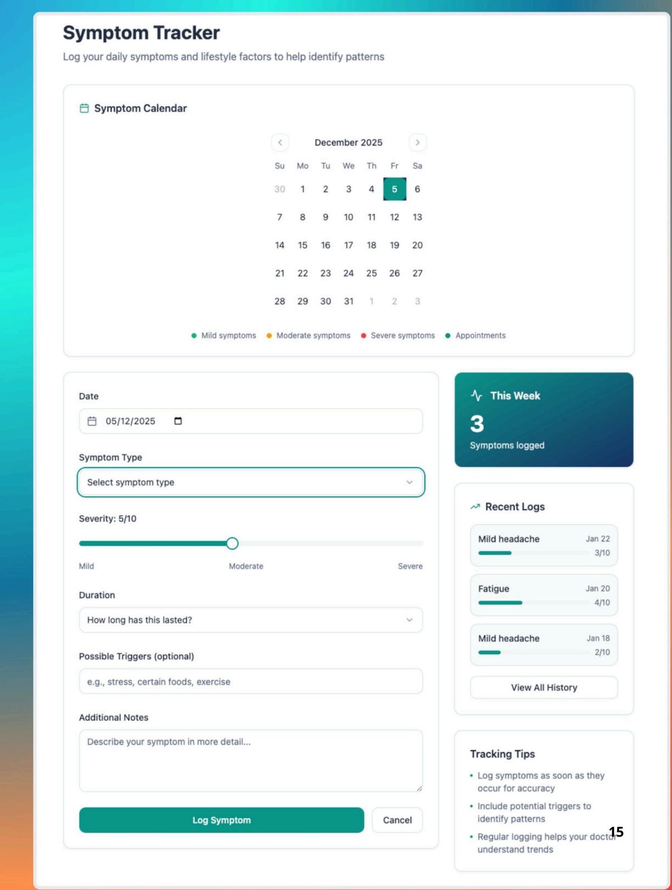 Symptom & Insight Tracking